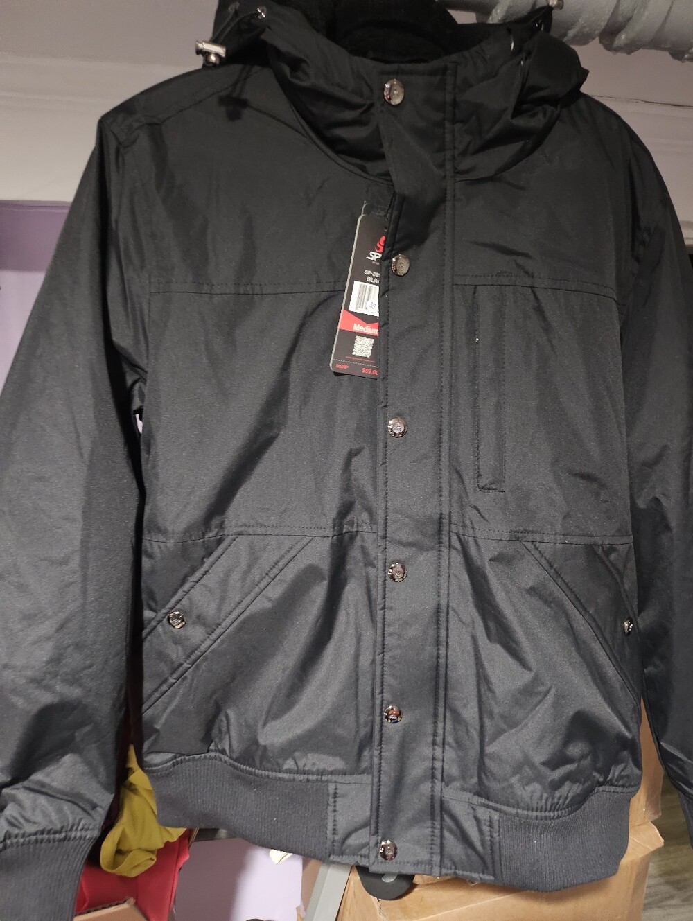 Men's Black Hooded Windbreaker Jacket
